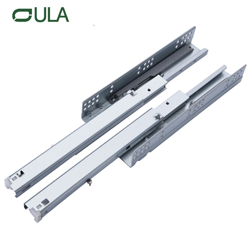 45mm de aço inoxidável Extensão completa 3 dobras Rolução de esferas de gaveta telescópica Slide S4501 Para móveis de ginástica de jantar de cozinha de quarto