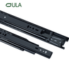 Trilho deslizante de gaveta de aço resistente com acabamento preto de extensão completa de ferragens para móveis 