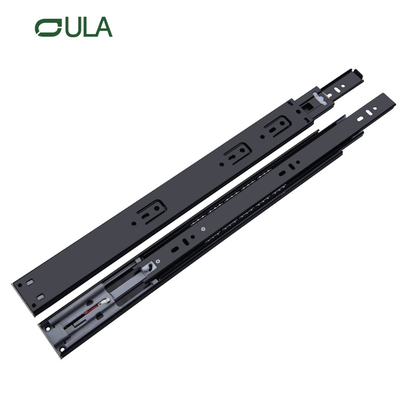 Fabricante de OEM de alta qualidade rolamento de esferas preto acabamento para abrir o abrigo de gaveta de hardware de móveis