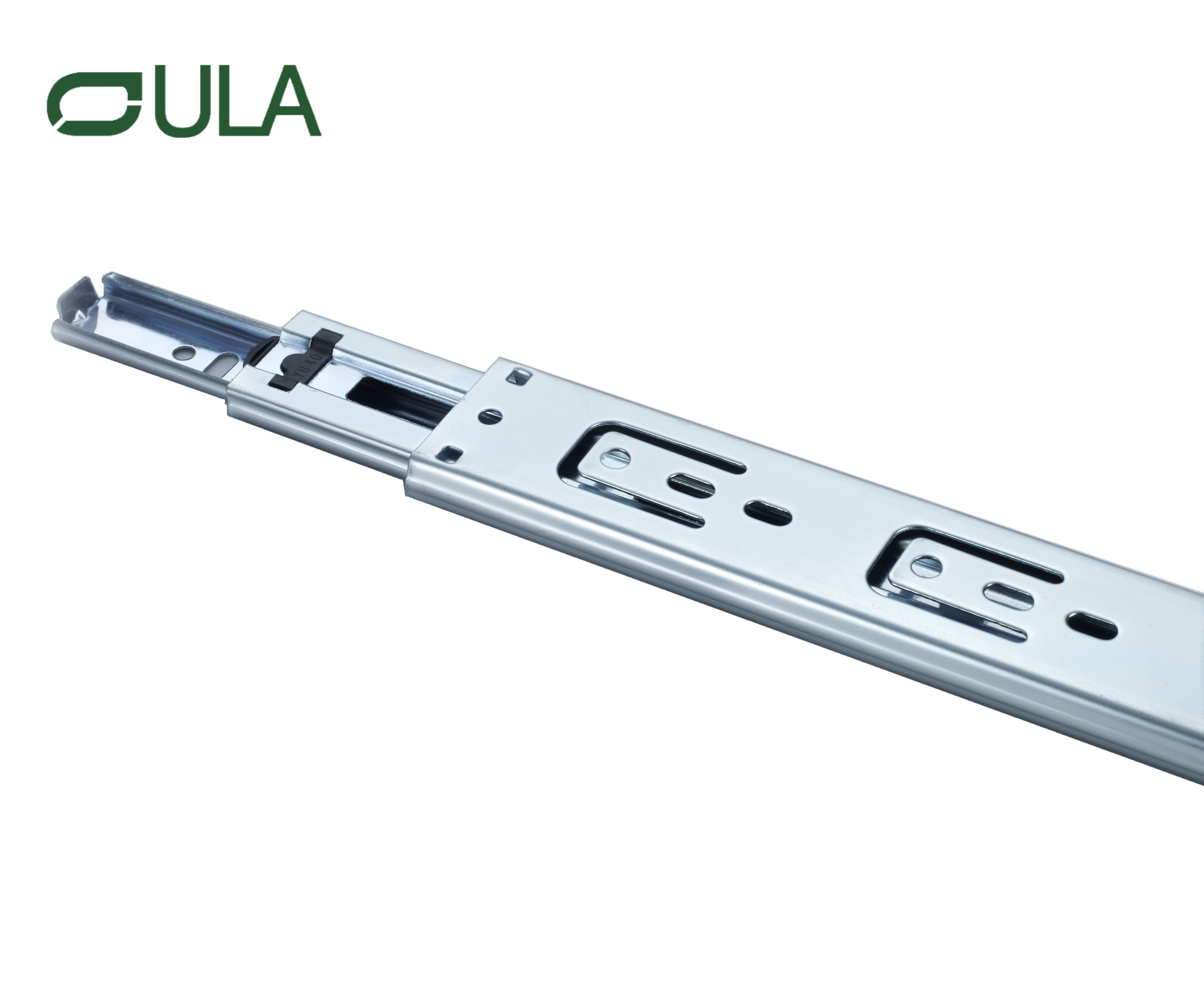 40 mm de largura telescópica rolamento de esferas de zinco/preto gaveta de acabamento pontilhado corredor slide 3- slide da gaveta de extensão dobrada