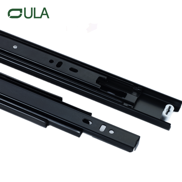 Fabricante OEM 40 mm Telescópico Black acabamento Slide 3 dobras Slide Rail para móveis slides de serviço pesado para gaveta