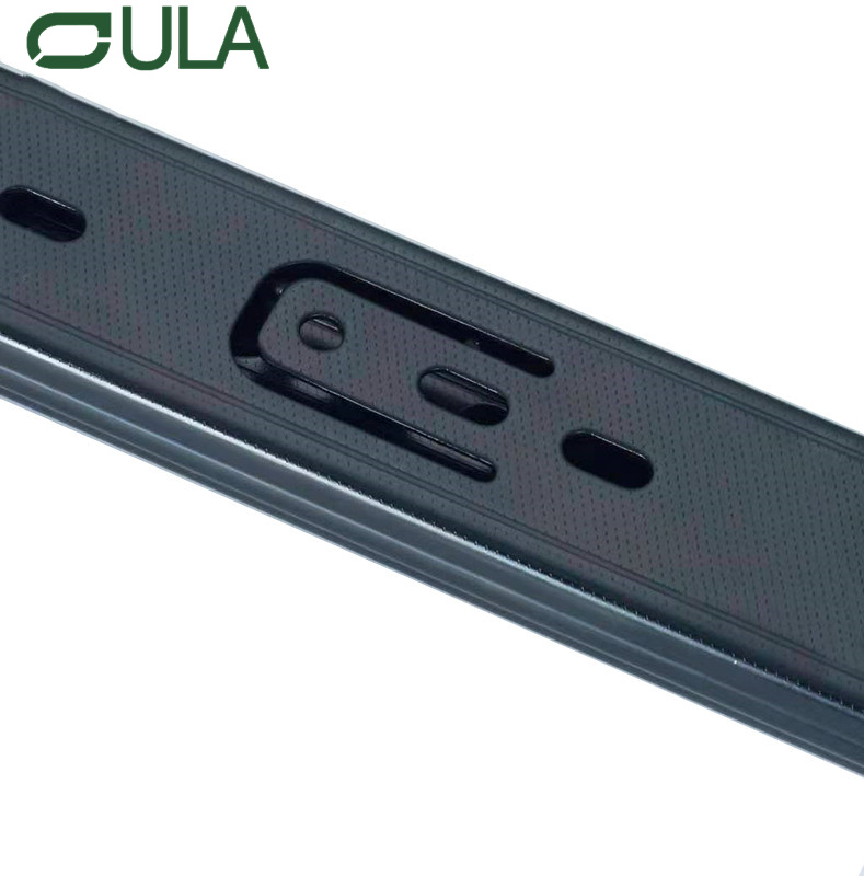 Canal telescópico de hardware de móveis Black acabamento Gaveta corredor Slide 35mm 3 slides de rolamento de esferas para gabinete para gabinete