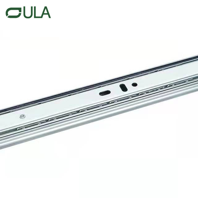 Moderno de 35 mm 3 vezes gaveta corretora rolamento de bola de ferro trilho de aço preto acabamento de cozinha armários de quarto casa móveis ao ar livre