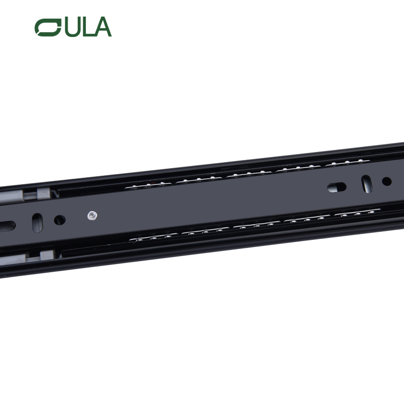 Fabricante de OEM de alta qualidade rolamento de esferas preto acabamento para abrir o abrigo de gaveta de hardware de móveis