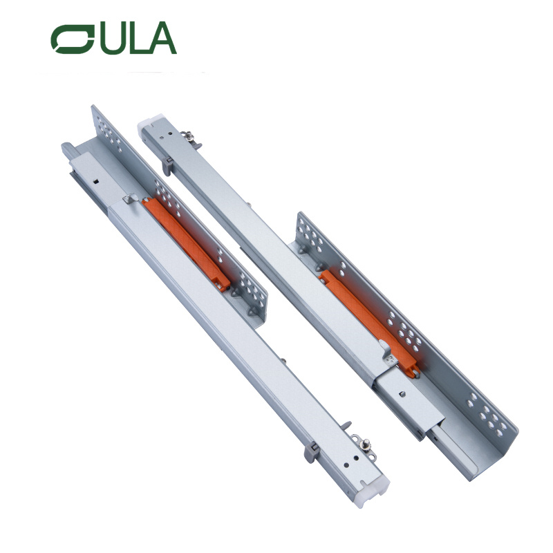 Ferragens para móveis sob a montagem empurram a corrediça da gaveta para abrir