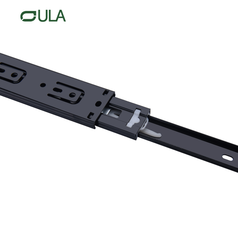Fabricante de OEM de alta qualidade rolamento de esferas preto acabamento para abrir o abrigo de gaveta de hardware de móveis