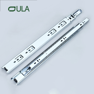 40 mm de largura telescópica rolamento de esferas de zinco/preto gaveta de acabamento pontilhado corredor slide 3- slide da gaveta de extensão dobrada