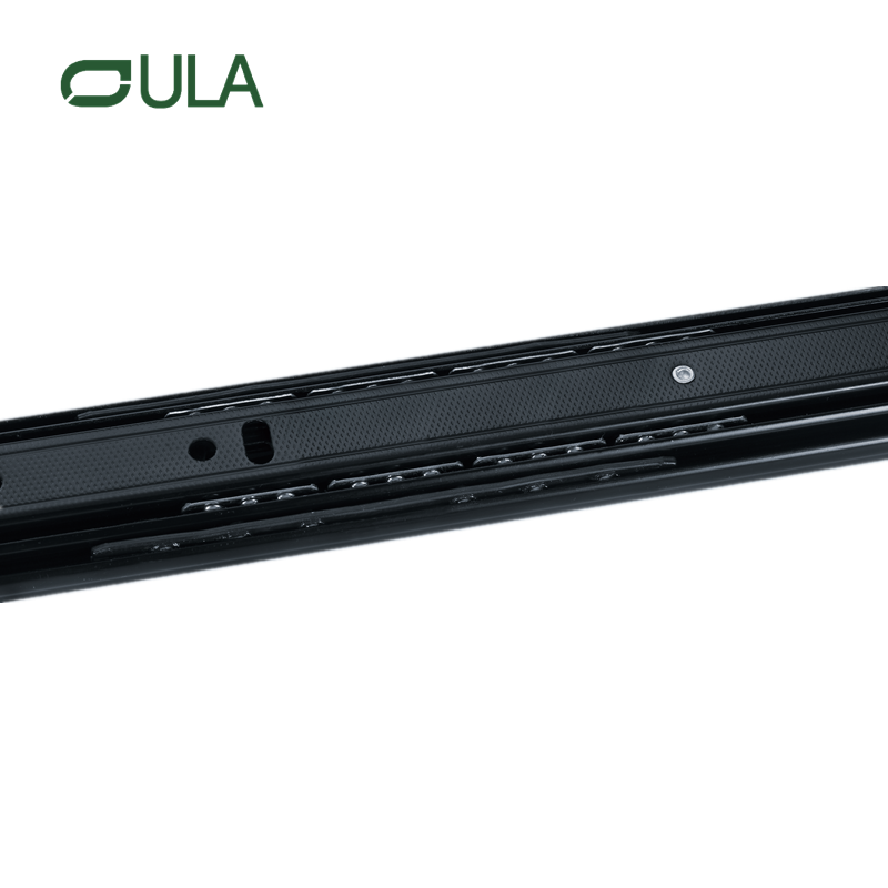 Canal telescópico de hardware de móveis Black acabamento Gaveta corredor Slide 35mm 3 slides de rolamento de esferas para gabinete para gabinete