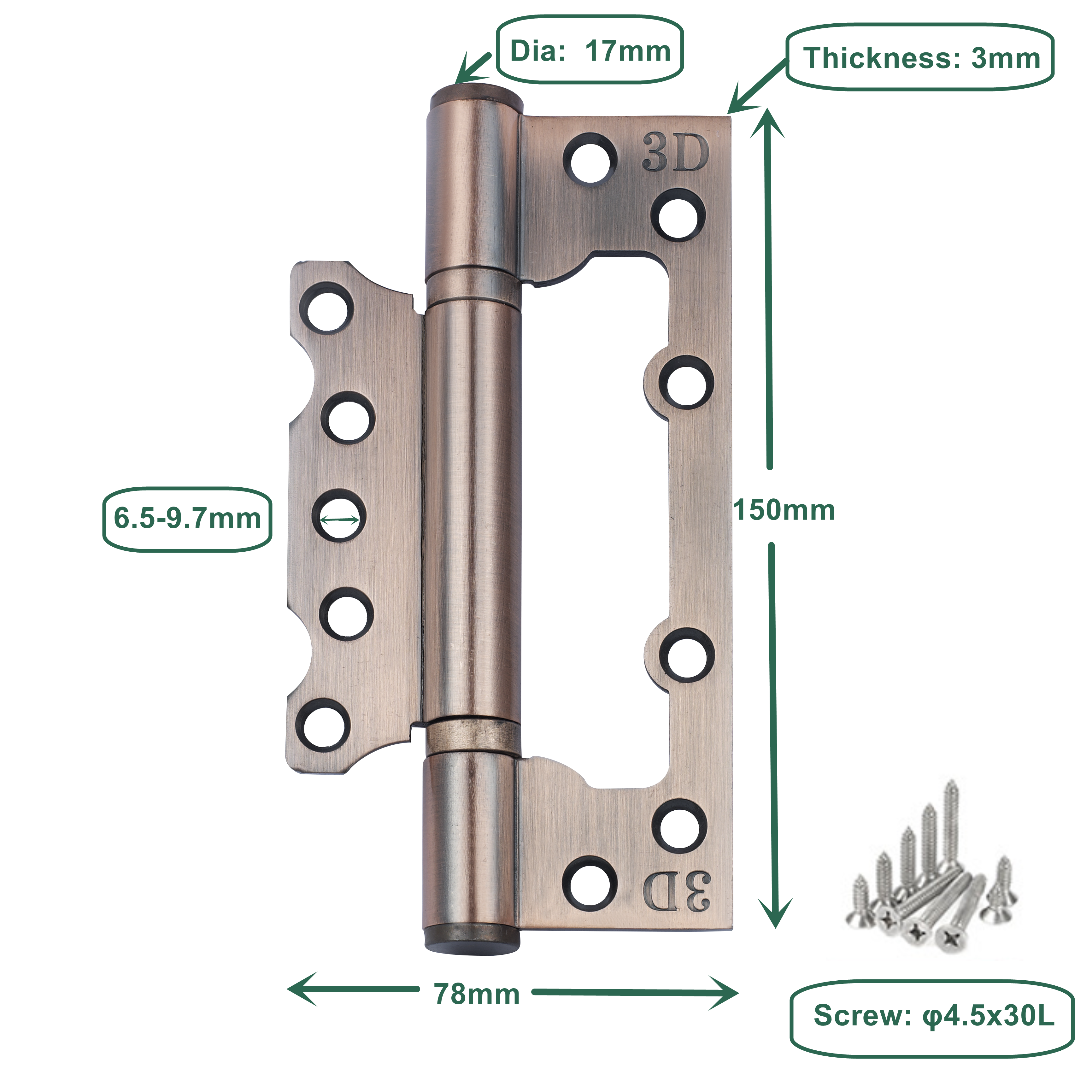 tamanho da dobradi&ccedil;a da porta