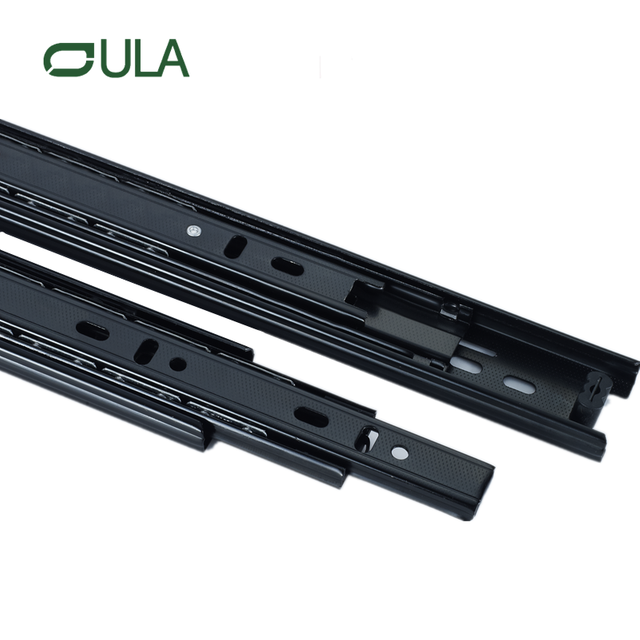 China Profissional Factory Telescópica preta de acabamento pontilhado gaveta slide armário de hardware de gaveta de hardware trilhos de deslizamento