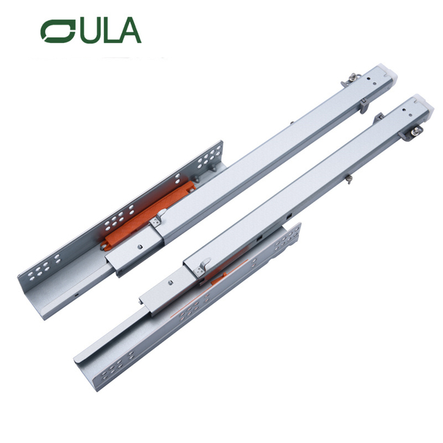 Ferragens para móveis sob a montagem empurram a corrediça da gaveta para abrir