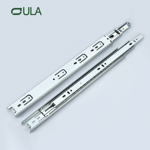 Moderno de 35 mm 3 vezes gaveta corretora rolamento de bola de ferro trilho de aço preto acabamento de cozinha armários de quarto casa móveis ao ar livre