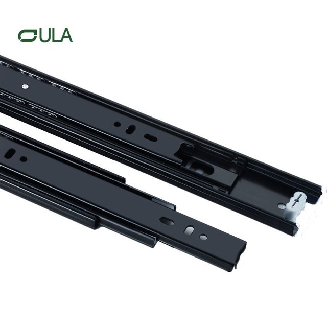 Factory de alta qualidade de 45 mm de cozinha trilho de deslizamento de trilho de ferro 3 vezes a gaveta de ferro com acabamento preto para hardware de móveis