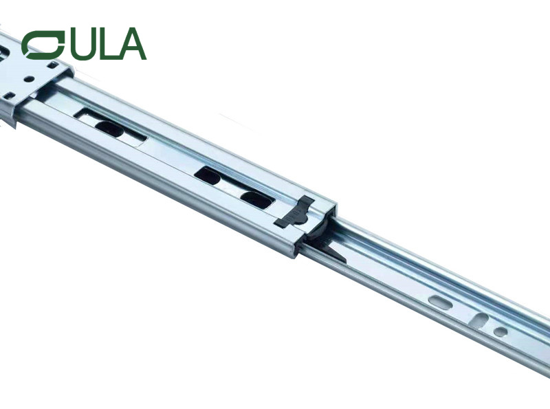 40 mm de largura telescópica rolamento de esferas de zinco/preto gaveta de acabamento pontilhado corredor slide 3- slide da gaveta de extensão dobrada