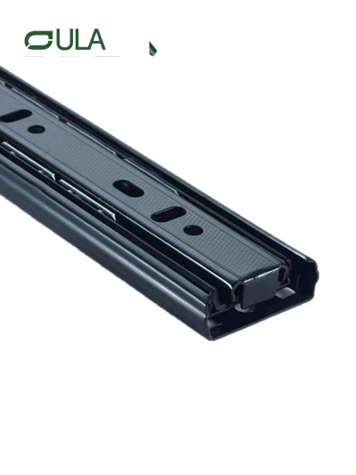 Canal telescópico de hardware de móveis Black acabamento Gaveta corredor Slide 35mm 3 slides de rolamento de esferas para gabinete para gabinete