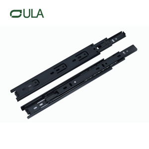 Canal telescópico de hardware de móveis Black acabamento Gaveta corredor Slide 35mm 3 slides de rolamento de esferas para gabinete para gabinete