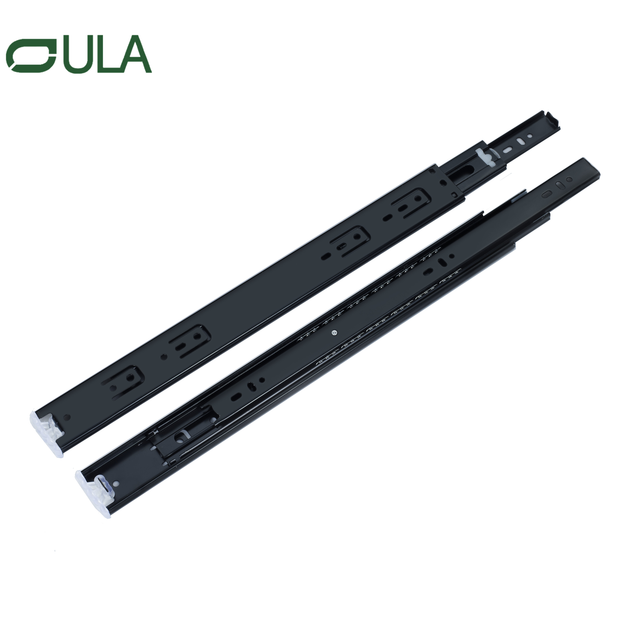 Modernos slides de gaveta de aço preto de 45 mm com rolamento de esferas de ferro para cozinha e móveis